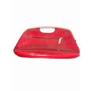 Vintage Hobo Red Leather Buffed Hide Clutch Purse